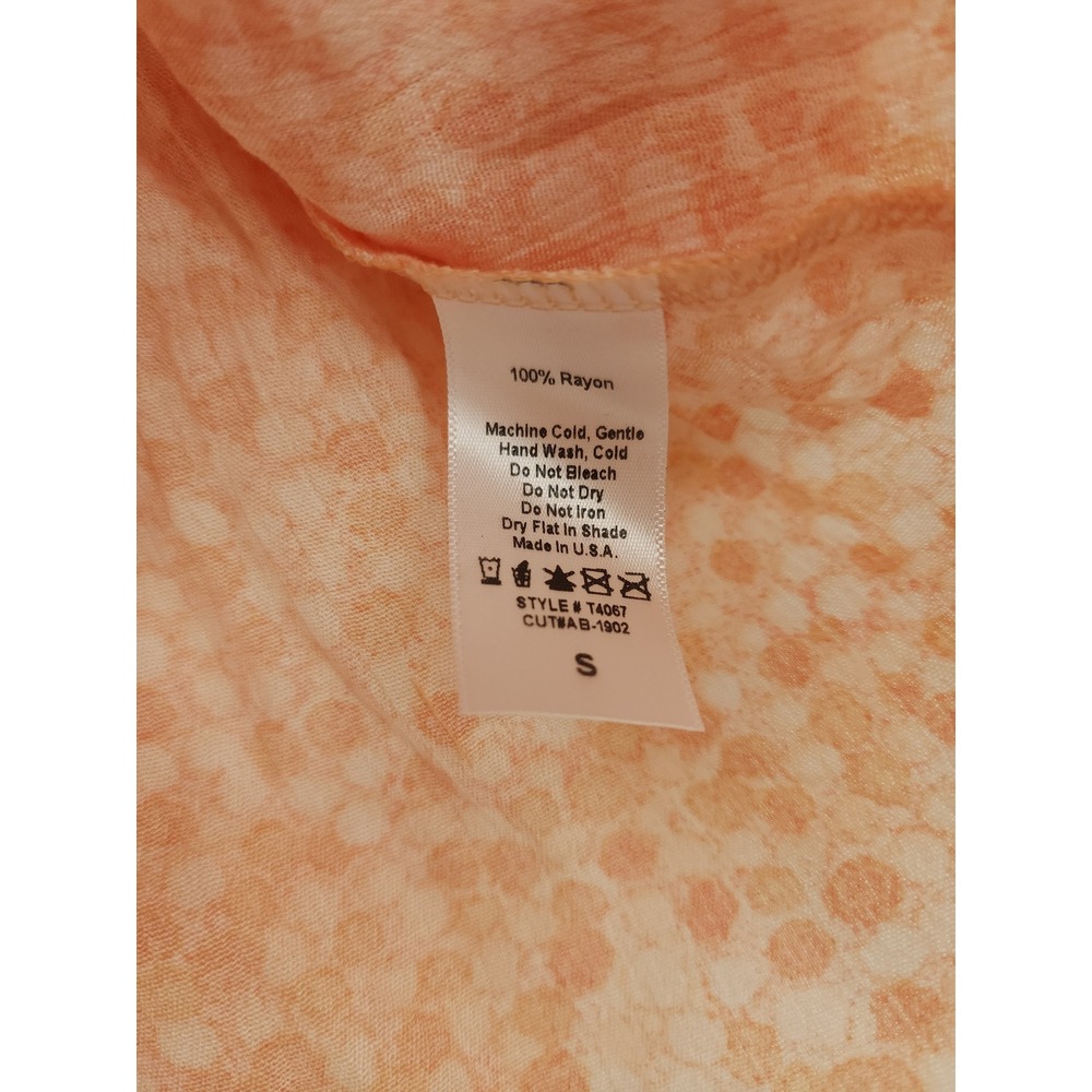 Talulah‎ Peasant Blouse Womens S Relaxed Orange Puff Sleeve Cottagecore Boho Top - Picture 5 of 7